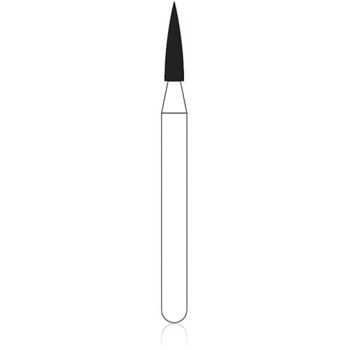 NTI Diamond Bur, Coarse Grit, Flame Shape, Friction Grip Short Shank, Mini, 1.2 mm Diameter, 5.0 mm Length, 5/Pack, C860-012M thumbnail 3