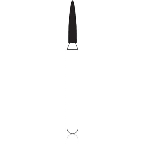 NTI Diamond Bur, FG, Flame, # C861, 1.2 mm Diameter, 6.0 mm Length, Coarse, Green Ring, 5/Pk, C861-012 thumbnail 5