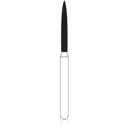 NTI Diamond Bur, Coarse Grit, Flame Shape, Friction Grip Short Shank, Mini, #C863-012M, 1.2 mm Diameter, 10.0 mm Length, 5/Pack thumbnail 3