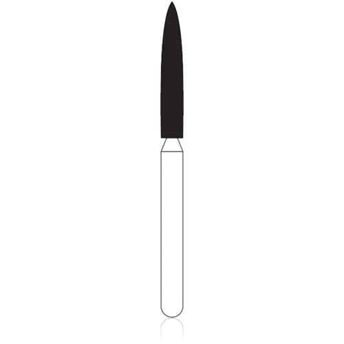 NTI Diamond Bur, FG, Flame, # C863, 1.6 mm Diameter, 10.0 mm Length, Coarse, Green Ring, 5/Pk, C863-016 thumbnail 5