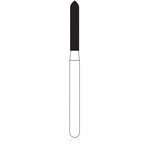 NTI Diamond Bur, Coarse Grit, Beveled Cylinder, Friction Grip Short Shank, 1.4 mm Diameter, 8.0 mm Length, Green Ring, 5/Pack, #C878-014M thumbnail 3