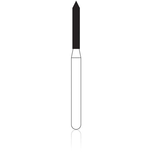 NTI Diamond Bur, Coarse Grit, Beveled Cylinder, Friction Grip Short Shank, 1.2 mm Diameter, 8.0 mm Length, 5/Pack, C885-012M thumbnail 3
