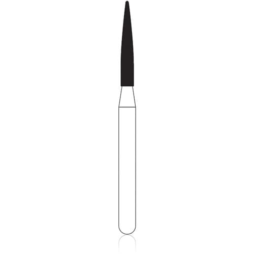 NTI Diamond Bur, FG, Flame, # C888, 1.2 mm Diameter, 8.0 mm Length, Coarse, Green Ring, 5/Pk, C888-012 thumbnail 5