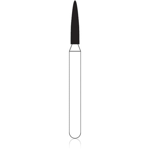 NTI FG Diamond Bur, Fine Grit, Flame Shape, Friction Grip, #861-012, 1.2 mm Diameter, 6.0 mm Length, 5/Pkg, F861-012 thumbnail 5