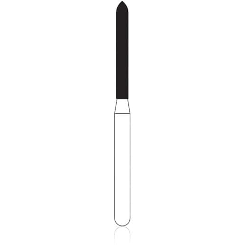 NTI FG Diamond Bur, Fine Grit, Beveled Cylinder, Friction Grip, #879-012, 1.2 mm Diameter, 10.0 mm Length, 5/Pack thumbnail 4
