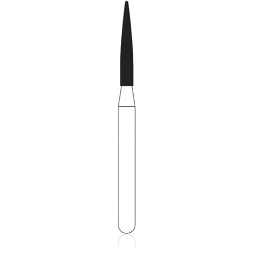 NTI FG Diamond Bur, Fine Grit, Flame Shape, #888-012 (F888-012G), Friction Grip, 1.2 mm Diameter, 8.0 mm Length, 50/Pack thumbnail 4