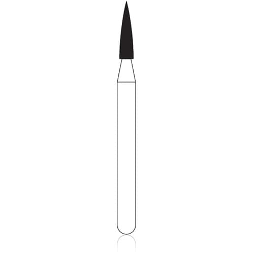NTI FG Diamond Bur, Medium Grit, Flame Shape, #860-012 (M860-012), 1.2 mm Diameter, 5.0 mm Length, Friction Grip, 5/Pack thumbnail 4