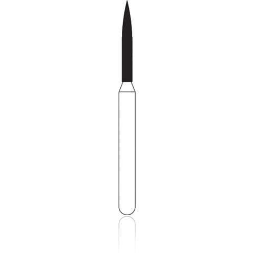 NTI Diamond Bur, FG, Flame, # M862, 1.0 mm Diameter, 8.0 mm Length, Medium Grit, Gray Ring, 5/Pk, M862-010 thumbnail 6
