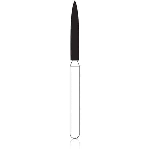 NTI Diamond Bur, FG, Medium Grit, Beveled End Cylinder, #879-014, 1.4 mm Diameter, 10.0 mm Length, 5/Pkg thumbnail 4
