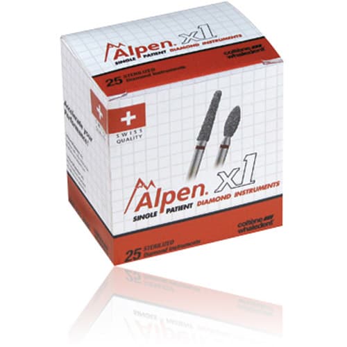 Alpen® x1 Single Use Diamond Burs – FG, Coarse, Green, Cone Pointed, #858-014, 1.4 mm Diameter, 8.0 mm Length, 25/Pkg thumbnail 4