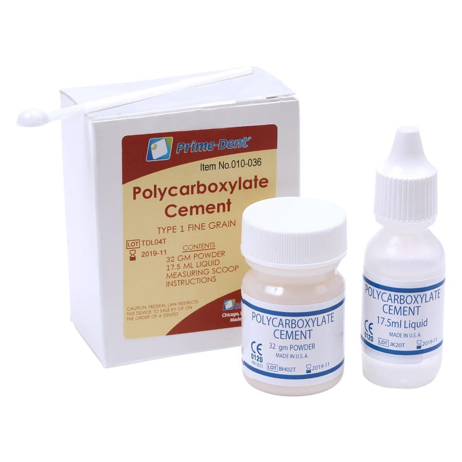 Prime-Dent Polycarboxylate Luting Cement Kit, Self-Cure, 32g Powder / 17.5mL Liquid, 010-036 thumbnail 3