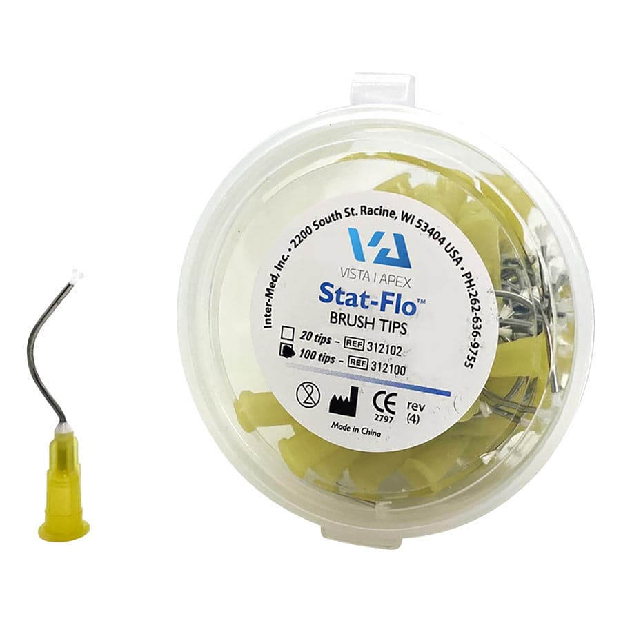 Stat-Flo Hemostatic Pre-Bent Brush Tips, 19 Gauge, Yellow, 100/Pk, 312100 thumbnail 8