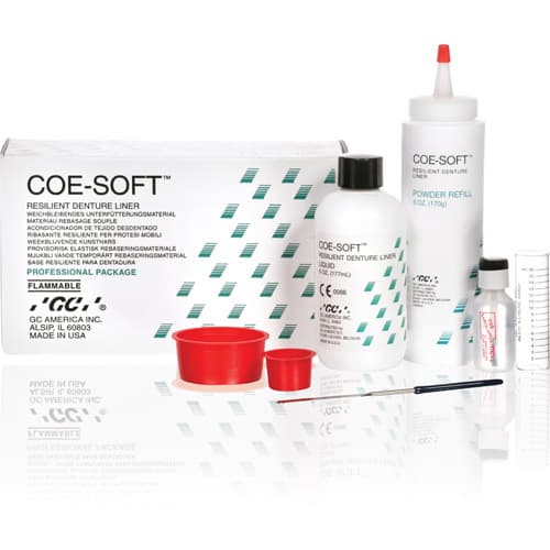 GC America Coe-Soft Resilient Denture Liner Economy Package, Self-Cure, Pink Powder/Clear Liquid, 5 lb Powder & 2 qt Liquid, 344003 thumbnail 12