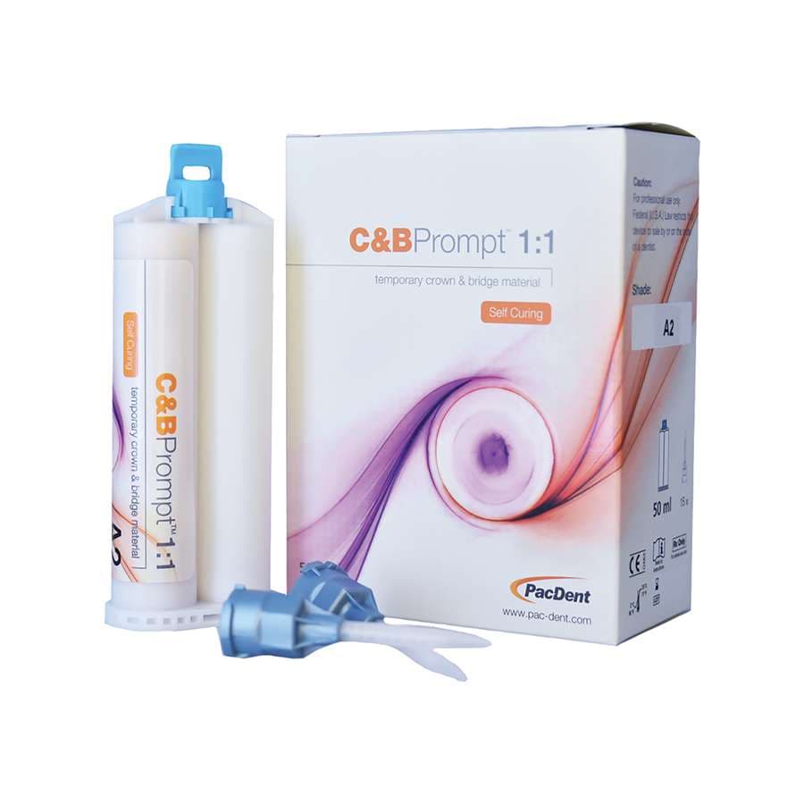 C&B Prompt Temporary Crown & Bridge Material, 1:1 Self-Curing, Shade A2, 76g Cartridge with 15 Mixing Tips, PD-121 thumbnail 4