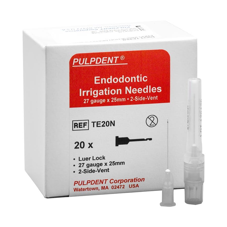 Pulpdent TempCanal Enhanced Endodontic Irrigation Needles, 27 Gauge x 1" (0.4mm x 25mm), 2-Side-Vent, Luer Lock, 100/Pk, TE100N thumbnail 2