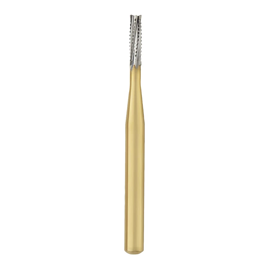 Great White Gold Series Carbide Bur, FG, Straight Cross Cut Fissure, #557, 1 mm Diameter, 3.8 mm Head Length, 100/Pk, 13091 thumbnail 10
