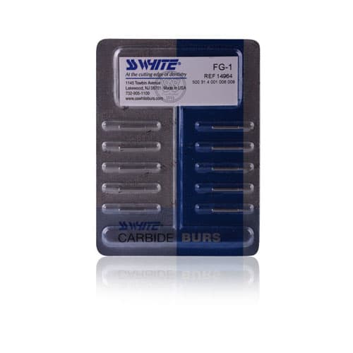 SS White Standard Operatory Carbide Bur, RA, Round, #1, 0.8 mm Diameter, 10/Pk, 14718 thumbnail 10