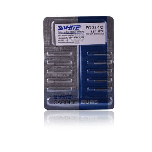 SS White Standard Operative Carbide Burs, HP, Inverted Cone, #33 1/2, 10/Pk, 14849 thumbnail 10