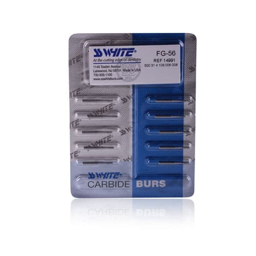 SS White FG #57 Carbide Bur, Straight Flat End Plain Fissure, Friction Grip Short Shank, 10/Pk, 14995 thumbnail 10
