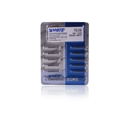 SS White FG #1556 Straight Fissure Round End Cross-Cut Carbide Bur, Friction Grip Short Shank, 0.8 mm Diameter, 10/Pack thumbnail 3