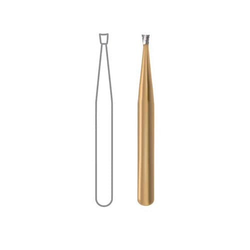 Midwest Operative Carbide Bur #34, FG, Inverted Cone, Flat End, 6 Flutes, 0.9 mm Diameter, 4.9 mm Length, 10/Pkg, 389210 thumbnail 5