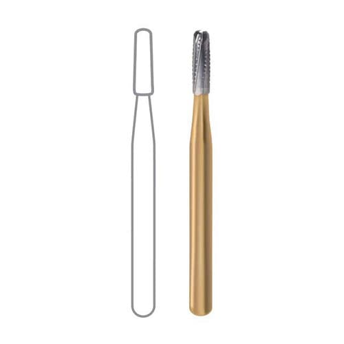 Midwest Operative Carbide Bur #1558, FG, Straight Fissure Dome End Crosscut, 1.2 mm Diameter, 3.7 mm Length, 10/Pk, 389260 thumbnail 6