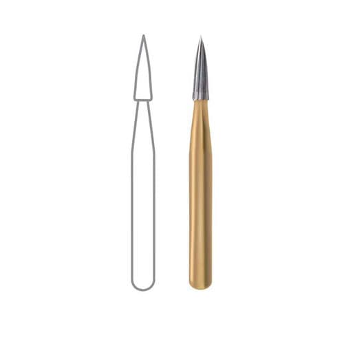 Midwest Trimming and Finishing Carbide Bur, FG - Needle 12 Blade, #7902, 1.0 mm Diameter, 3.8 mm Length, 10/Pkg, 389511 thumbnail 5