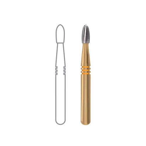 Midwest 12-Blade Trimming & Finishing Carbide Bur, FG, Egg Shape, #7404, 1.4 mm Diameter, 3.0 mm Length, 10/Pk, 389522 thumbnail 10