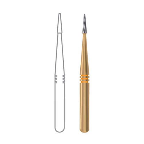 Midwest Trimming and Finishing Carbide Bur, FG - Taper T-Series 12 Blade, #7114 T-1, 0.9 mm Diameter, 2.9 mm Length, 10/Pkg, 389901 thumbnail 4