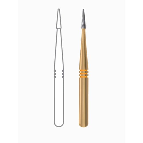 Midwest Trimming and Finishing Carbide Bur, FG, Taper T-Series 12 Blade, #7714 T-3, 1.4 mm Diameter, 7.6 mm Length, 10/Pkg, 389903 thumbnail 5