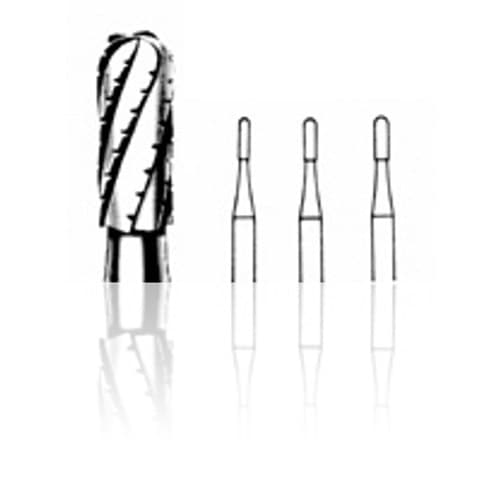 Miltex FG #1557 Fissure Straight-Rounded Cross-Cut Carbide Bur, Friction Grip, 10/Pack thumbnail 2