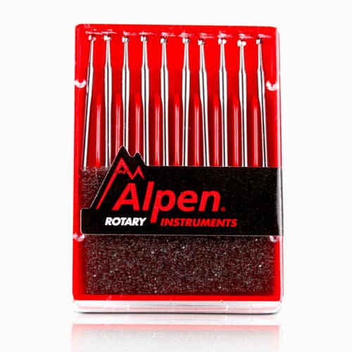 Alpen Carbide Surgical Bur, Round #1, Friction Grip, Surgical Length, 0.8 mm Head Diameter, 10/Pk, R500001 thumbnail 10