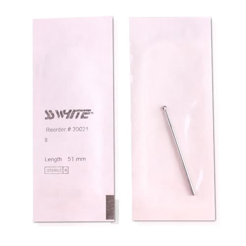 SS White Oral Surgery Carbide Bur, Round #8, HP Shank #2, 2.3 mm Head Diameter, 51 mm Length, Sterile, 10/Pk, 30021 thumbnail 6