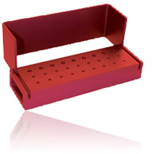 Kerr Rotary AXIS Bur Block, 27 Holes, 18 FG/9 RA, Red Anodized Aluminum, Autoclavable, AB110-1R thumbnail 3