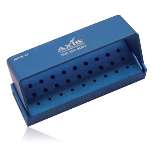 Kerr AXIS Bur Block 9FG/18RA Blue, 27-Hole, Anodized Aluminum, Autoclavable, AB135-1U thumbnail 4