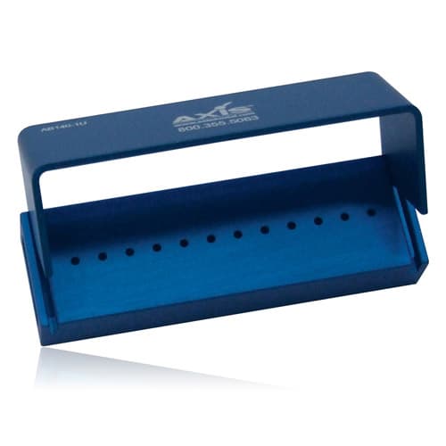Kerr AXIS Bur Block 12 FG Blue Anodized Aluminum, 80mm x 25mm x 31mm, Autoclavable, AB140-1U thumbnail 4
