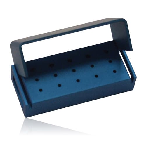 Axis Blue Bur Block AB327-1U, 15 Hole (10 FG Short Shank / 5 RA Short), Anodized Aluminum, Autoclavable thumbnail 3