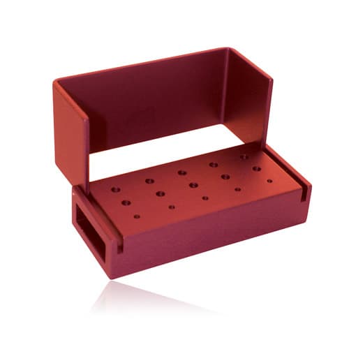 Kerr AXIS Bur Block 5FG/10RA Red, Anodized Aluminum, 15-Hole, Autoclavable, AB330-1R thumbnail 3