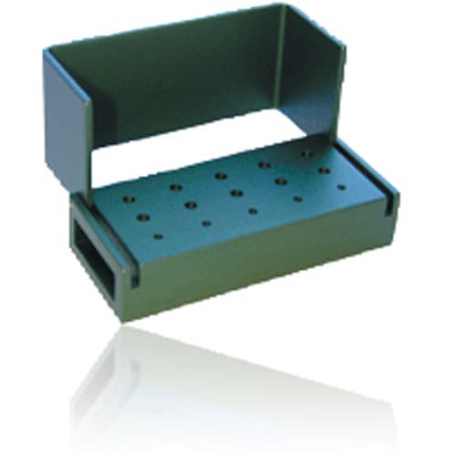 Kerr AXIS Bur Block, 15 Holes, 5 FG/10 RA, Green Anodized Aluminum, Autoclavable, AB330-1T thumbnail 2