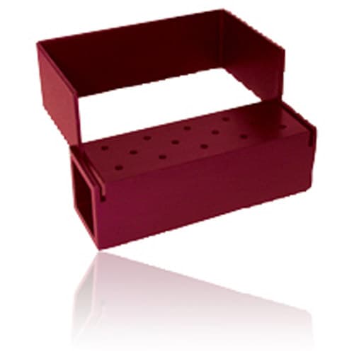 Axis Bur Block, 14 HP Holes, Red Anodized Aluminum, Autoclavable, AB900-1R thumbnail 3