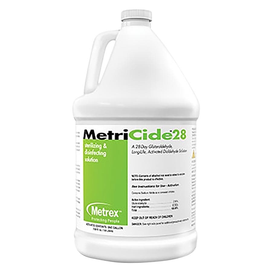 Metricide 28 Sterilizing and Disinfecting Solution, 2.5% Glutaraldehyde, 1 Gallon, Kerr TotalCare, 10-2800 - Metricide 28 (2.5% Glutaraldehyde) 1 Gallon 10-2800 - Image 1
