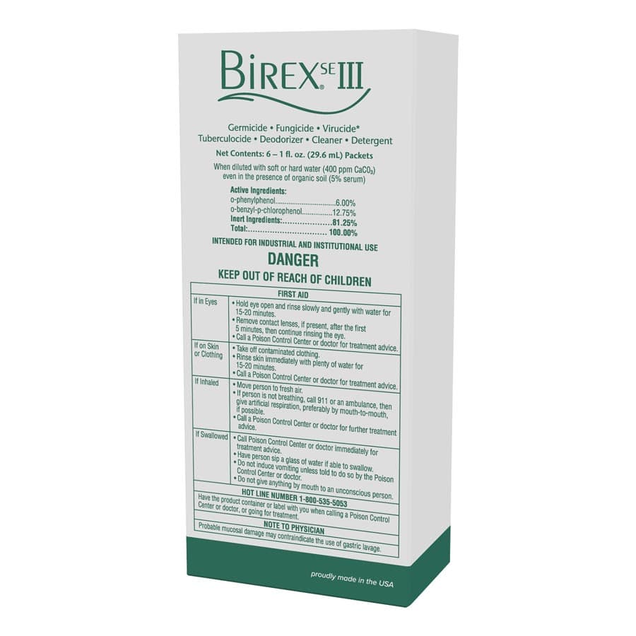 Birex SE III Surface Disinfectant Concentrate Intro Pack, 6 x 1 oz Packets, 296041 thumbnail 3