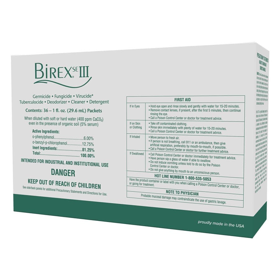 Birex SE III Surface Disinfectant Concentrate Clinic Pack, 36 x 1 oz Packets, 296043 thumbnail 3