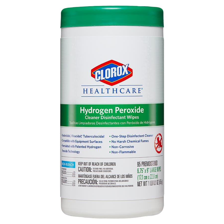 Clorox Healthcare Hydrogen Peroxide Disinfectant Wipes, 6.75" x 9", 95/Can, 30824 thumbnail 3