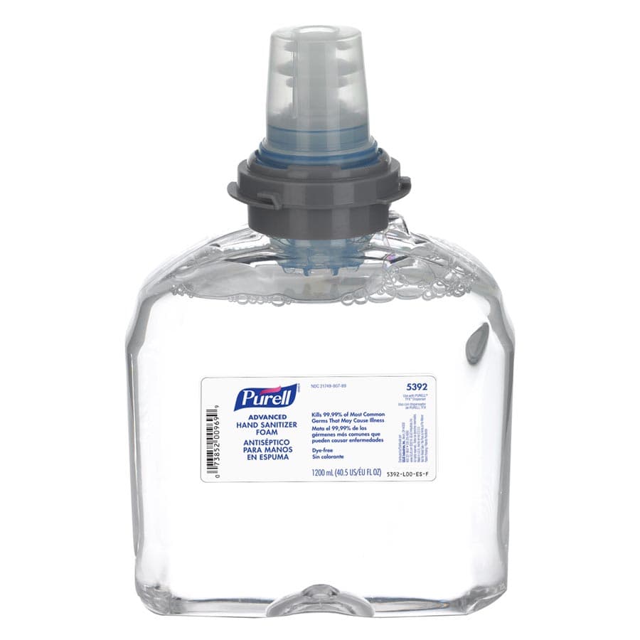 Purell Advanced Foam Instant Hand Sanitizer TFX 1200 mL Refill, 70% Ethyl Alcohol, 2/Case, 5392-02 thumbnail 5
