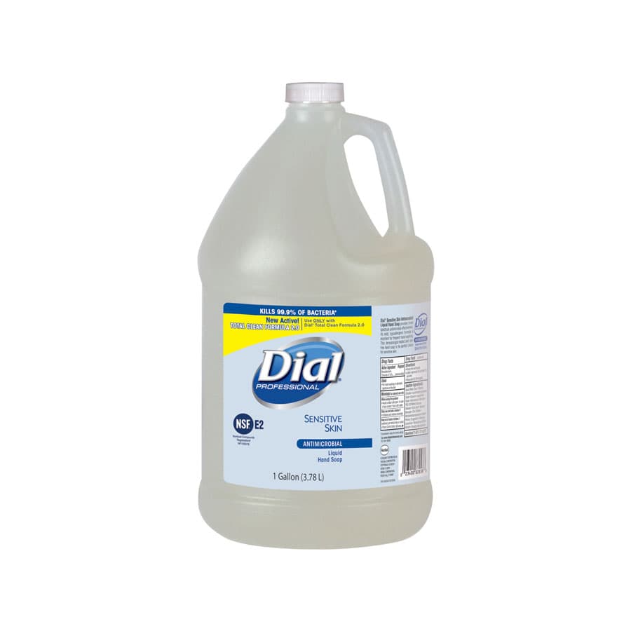 Dial Professional Sensitive Skin Antimicrobial Liquid Hand Soap, 0.15% Triclosan, Light Floral, Clear, 1 Gallon Refill Bottle, 82838 thumbnail 4