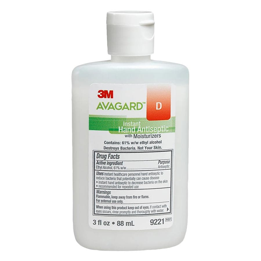 Avagard D Hand Antiseptic, 88mL (3 oz) Fliptop Bottle, 61% Ethyl Alcohol, Fragrance Free, 9221 thumbnail 3