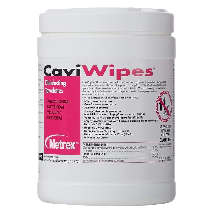 CaviWipes Disinfecting Towelettes, 220 Wipes per Canister, #10-1090 - CaviWipes, 220 Wipes - Image 1