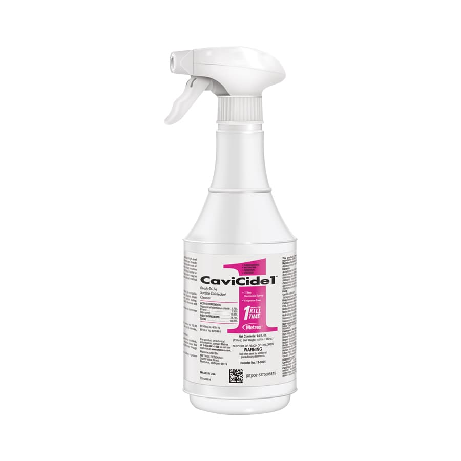 CaviCide1™ Surface Disinfectant Spray, 24 oz Bottle, Ready-to-Use, Low Alcohol, Fragrance-Free, EPA List N, 13-5024 thumbnail 2