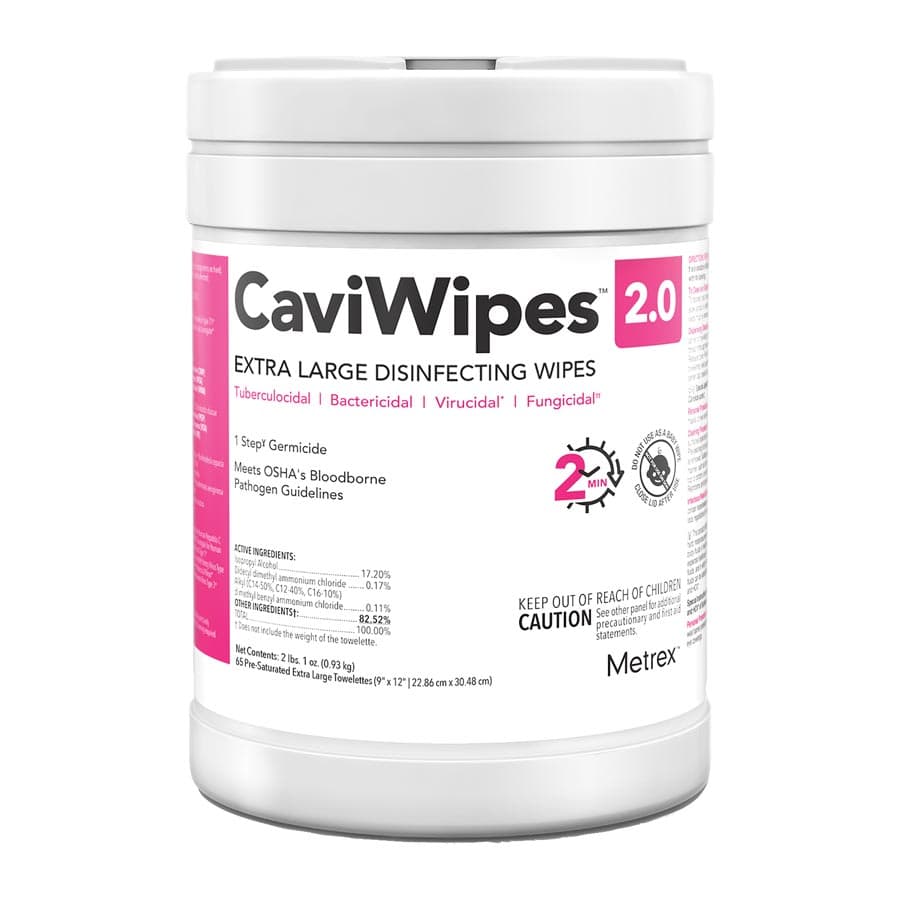 CaviWipes 2.0 XL Disinfecting Wipes, Extra Large 9" x 12", 65/Canister, 14-1150 thumbnail 2